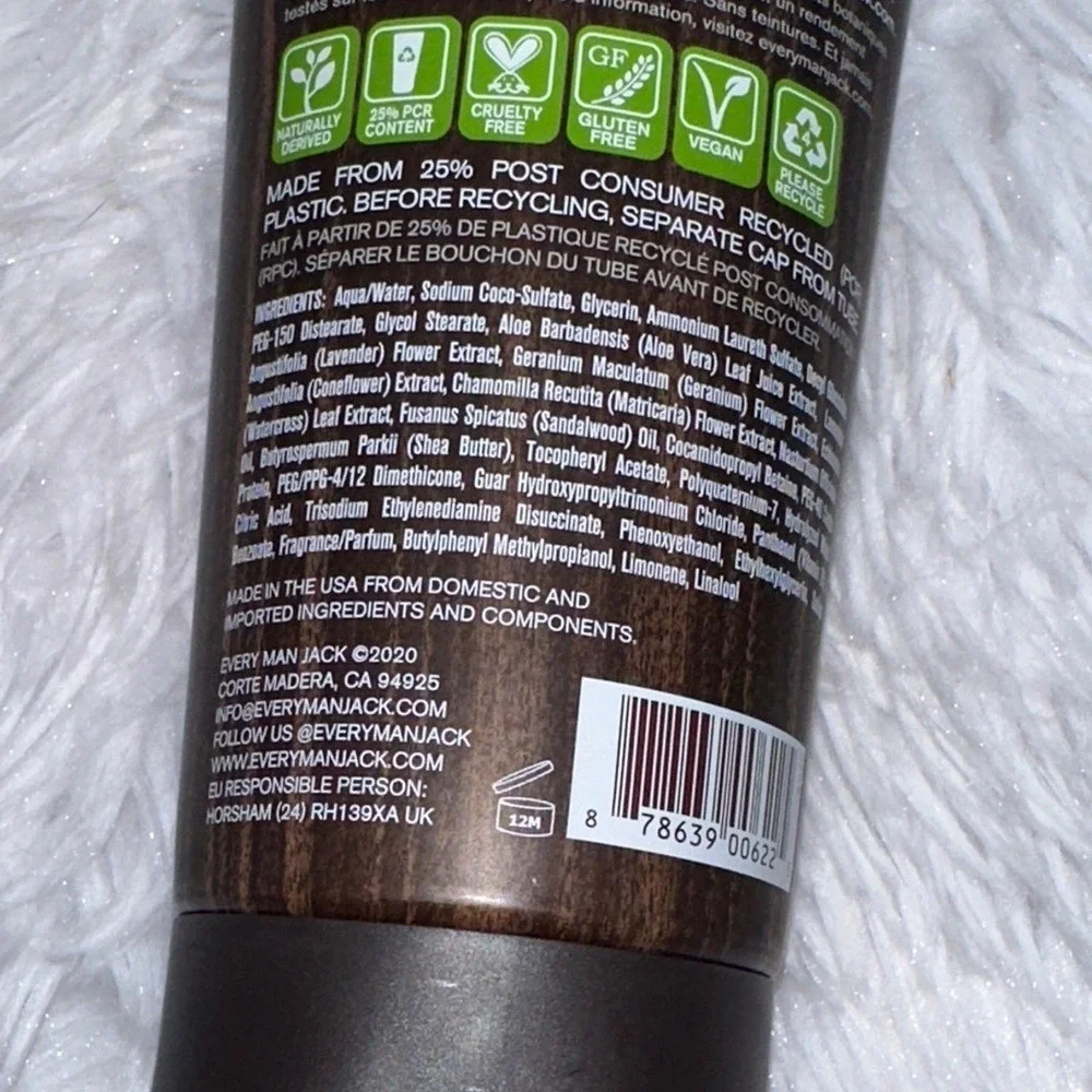 Every Man Jack 2-in-1 Daily Shampoo + Conditioner Sandalwood 8oz 3 Pack